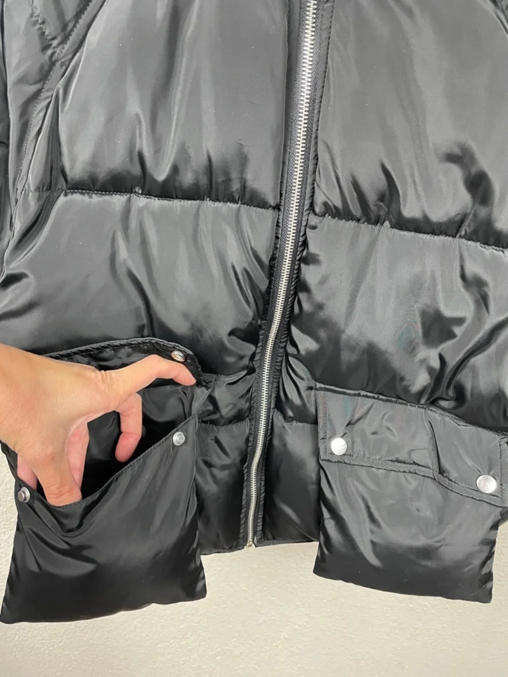 NWT TOAST Society Pluto Puffer Jacket Black with Hood Sz M